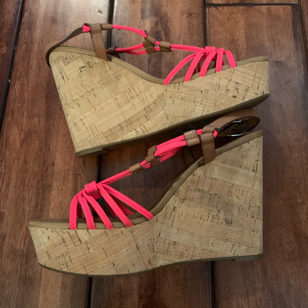 Brand New Hot Pink Coach Wedge Sandals - Picture 2 of 5